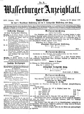 Wasserburger Anzeigblatt (Wasserburger Wochenblatt) Sonntag 23. Februar 1868