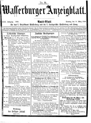 Wasserburger Anzeigblatt (Wasserburger Wochenblatt) Sonntag 15. März 1868