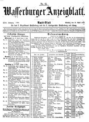 Wasserburger Anzeigblatt (Wasserburger Wochenblatt) Sonntag 12. April 1868