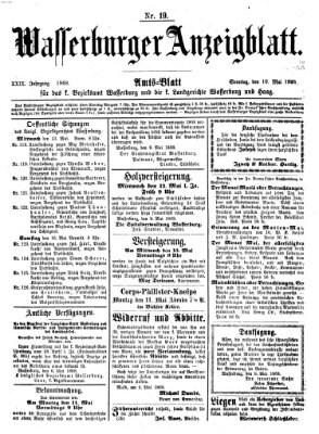 Wasserburger Anzeigblatt (Wasserburger Wochenblatt) Sonntag 10. Mai 1868