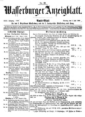 Wasserburger Anzeigblatt (Wasserburger Wochenblatt) Sonntag 5. Juli 1868