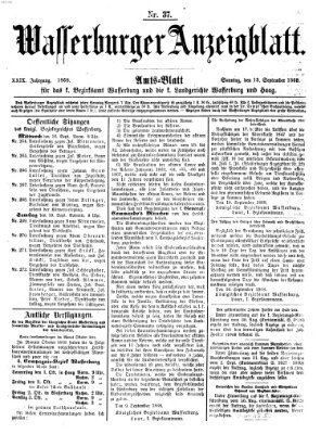 Wasserburger Anzeigblatt (Wasserburger Wochenblatt) Sonntag 13. September 1868