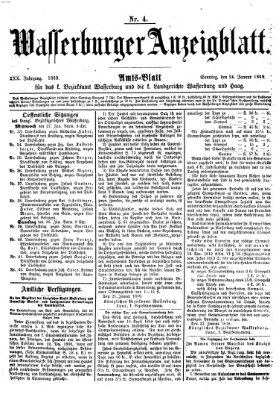 Wasserburger Anzeigblatt (Wasserburger Wochenblatt) Sonntag 24. Januar 1869