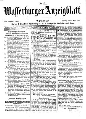 Wasserburger Anzeigblatt (Wasserburger Wochenblatt) Sonntag 11. April 1869