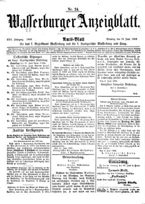 Wasserburger Anzeigblatt (Wasserburger Wochenblatt) Sonntag 13. Juni 1869