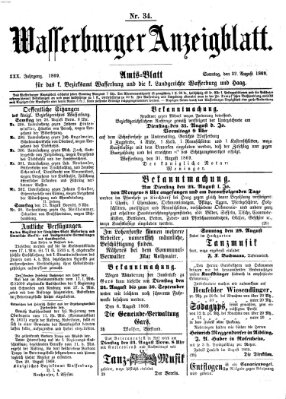 Wasserburger Anzeigblatt (Wasserburger Wochenblatt) Sonntag 22. August 1869