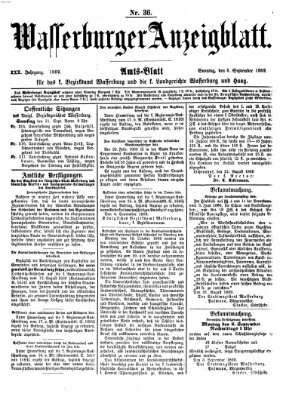 Wasserburger Anzeigblatt (Wasserburger Wochenblatt) Sonntag 5. September 1869