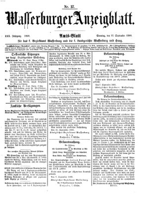 Wasserburger Anzeigblatt (Wasserburger Wochenblatt) Sonntag 12. September 1869