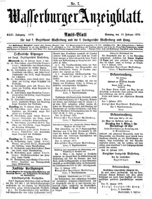 Wasserburger Anzeigblatt (Wasserburger Wochenblatt) Sonntag 13. Februar 1870