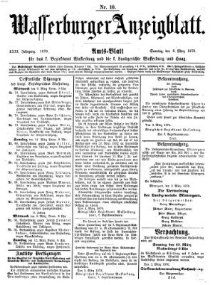 Wasserburger Anzeigblatt (Wasserburger Wochenblatt) Sonntag 6. März 1870