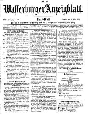 Wasserburger Anzeigblatt (Wasserburger Wochenblatt) Sonntag 8. Mai 1870