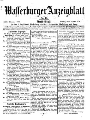 Wasserburger Anzeigblatt (Wasserburger Wochenblatt) Sonntag 2. Oktober 1870