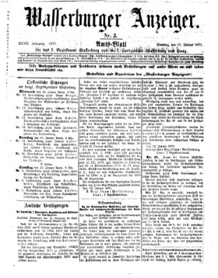 Wasserburger Anzeiger (Wasserburger Wochenblatt) Sonntag 15. Januar 1871