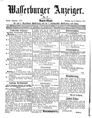 Wasserburger Anzeiger (Wasserburger Wochenblatt) Sonntag 12. Februar 1871