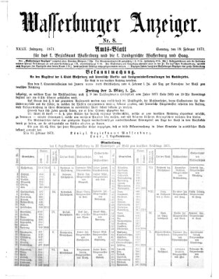 Wasserburger Anzeiger (Wasserburger Wochenblatt) Sonntag 19. Februar 1871