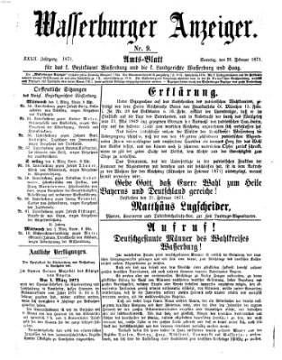 Wasserburger Anzeiger (Wasserburger Wochenblatt) Sonntag 26. Februar 1871