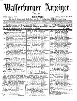 Wasserburger Anzeiger (Wasserburger Wochenblatt) Sonntag 25. Juni 1871