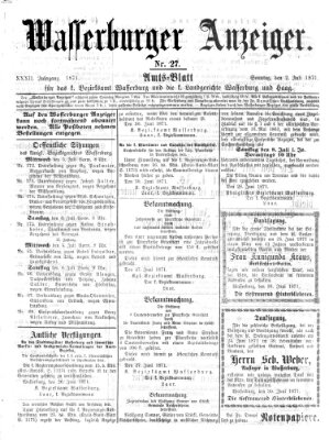 Wasserburger Anzeiger (Wasserburger Wochenblatt) Sonntag 2. Juli 1871