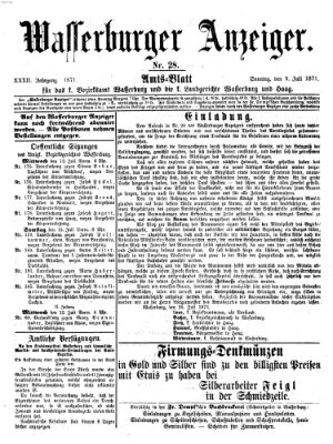 Wasserburger Anzeiger (Wasserburger Wochenblatt) Sonntag 9. Juli 1871