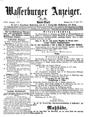 Wasserburger Anzeiger (Wasserburger Wochenblatt) Sonntag 16. Juli 1871