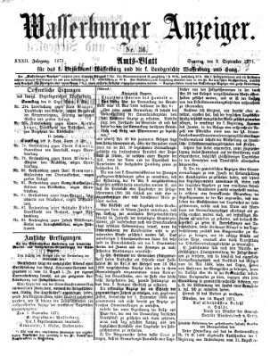 Wasserburger Anzeiger (Wasserburger Wochenblatt) Sonntag 3. September 1871