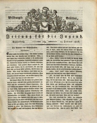 Bildungsblätter oder Zeitung für die Jugend Donnerstag 13. Februar 1806