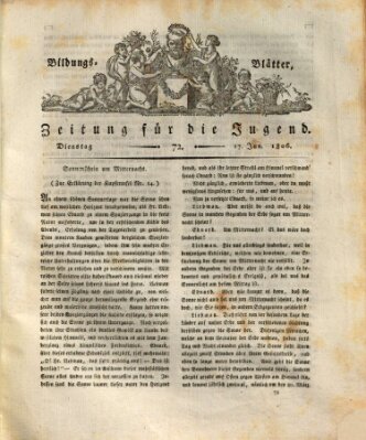 Bildungsblätter oder Zeitung für die Jugend Dienstag 17. Juni 1806