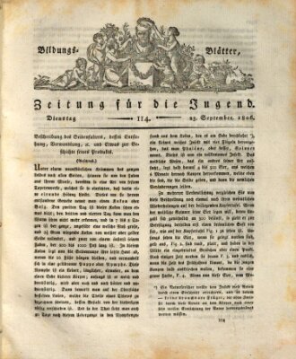 Bildungsblätter oder Zeitung für die Jugend Dienstag 23. September 1806