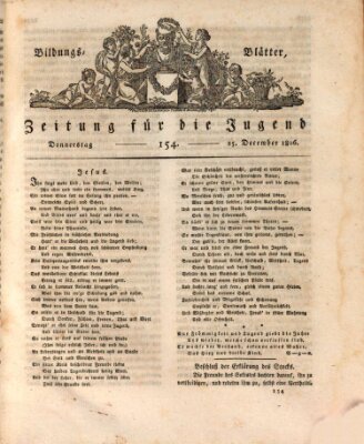 Bildungsblätter oder Zeitung für die Jugend Donnerstag 25. Dezember 1806