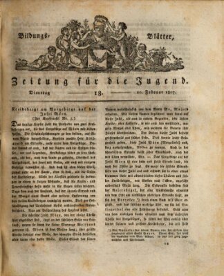 Bildungsblätter oder Zeitung für die Jugend Dienstag 10. Februar 1807