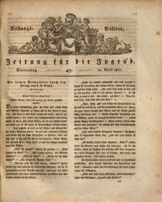 Bildungsblätter oder Zeitung für die Jugend Donnerstag 23. April 1807