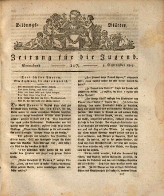 Bildungsblätter oder Zeitung für die Jugend Samstag 5. September 1807