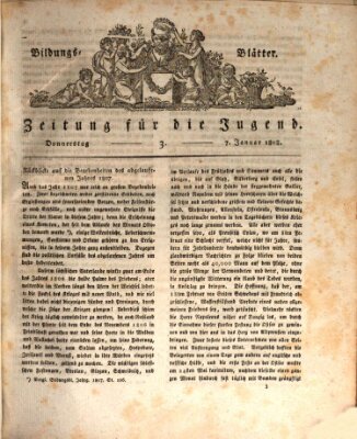 Bildungsblätter oder Zeitung für die Jugend Donnerstag 7. Januar 1808