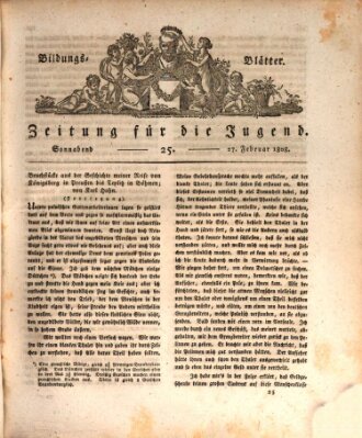 Bildungsblätter oder Zeitung für die Jugend Samstag 27. Februar 1808