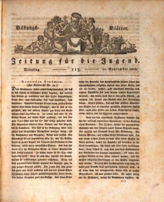 Bildungsblätter oder Zeitung für die Jugend Dienstag 20. September 1808