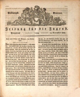 Bildungsblätter oder Zeitung für die Jugend Samstag 19. November 1808