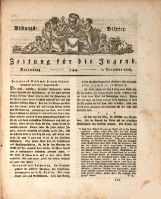 Bildungsblätter oder Zeitung für die Jugend Donnerstag 1. Dezember 1808