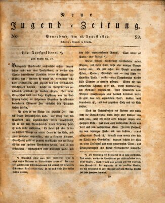 Neue Jugendzeitung (Bildungsblätter oder Zeitung für die Jugend) Samstag 18. August 1810