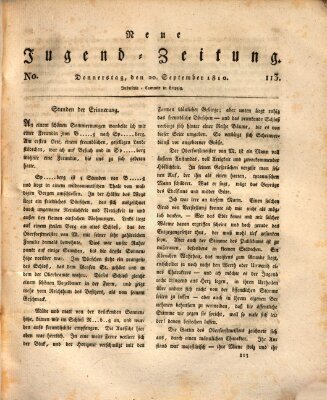 Neue Jugendzeitung (Bildungsblätter oder Zeitung für die Jugend) Donnerstag 20. September 1810