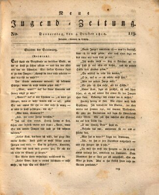 Neue Jugendzeitung (Bildungsblätter oder Zeitung für die Jugend) Donnerstag 4. Oktober 1810