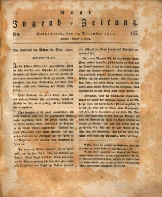 Neue Jugendzeitung (Bildungsblätter oder Zeitung für die Jugend) Samstag 22. Dezember 1810