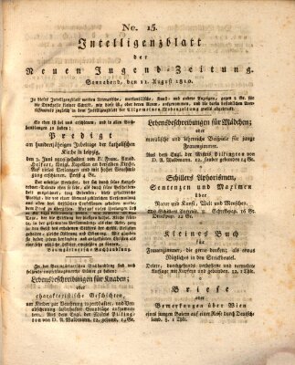 Neue Jugendzeitung (Bildungsblätter oder Zeitung für die Jugend) Samstag 11. August 1810