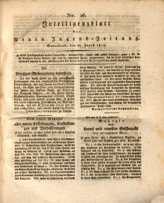 Neue Jugendzeitung (Bildungsblätter oder Zeitung für die Jugend) Samstag 25. August 1810