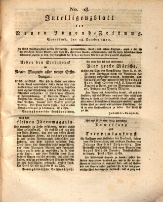 Neue Jugendzeitung (Bildungsblätter oder Zeitung für die Jugend) Samstag 13. Oktober 1810