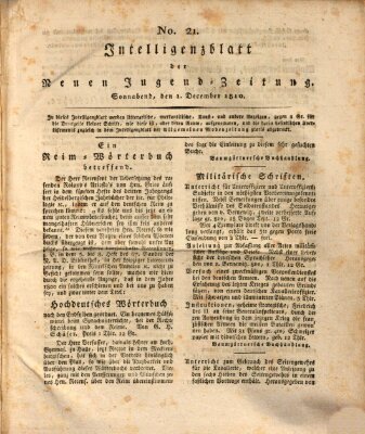 Neue Jugendzeitung (Bildungsblätter oder Zeitung für die Jugend) Montag 3. Dezember 1810