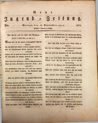 Neue Jugendzeitung (Bildungsblätter oder Zeitung für die Jugend) Montag 16. September 1811