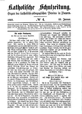 Katholische Schulzeitung (Bayerische Schulzeitung) Mittwoch 29. Januar 1868