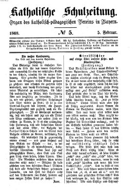 Katholische Schulzeitung (Bayerische Schulzeitung) Mittwoch 5. Februar 1868