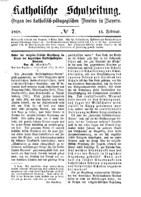 Katholische Schulzeitung (Bayerische Schulzeitung) Samstag 15. Februar 1868