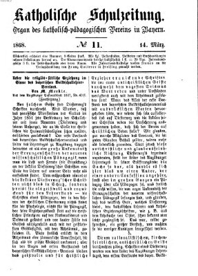 Katholische Schulzeitung (Bayerische Schulzeitung) Samstag 14. März 1868